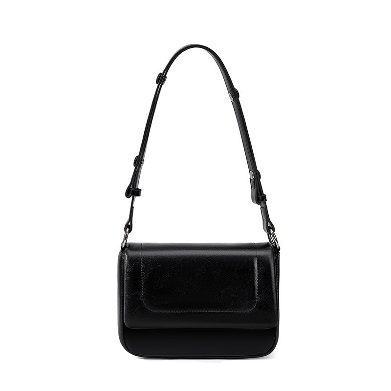 Women's Genuine Leather Clouds Shoulder Bag in Black | Confetti Living