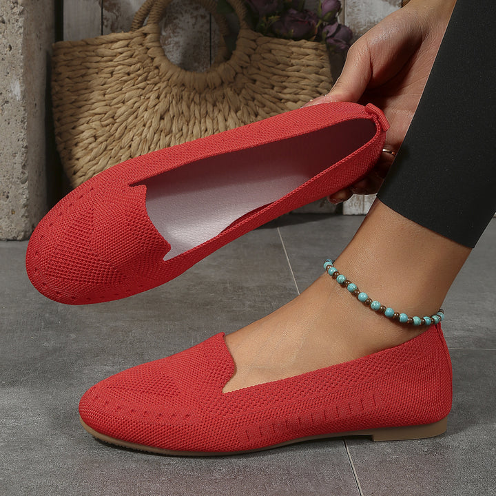 Women's Fashion Trend Woven Flat Shoes in Red | Confetti Living