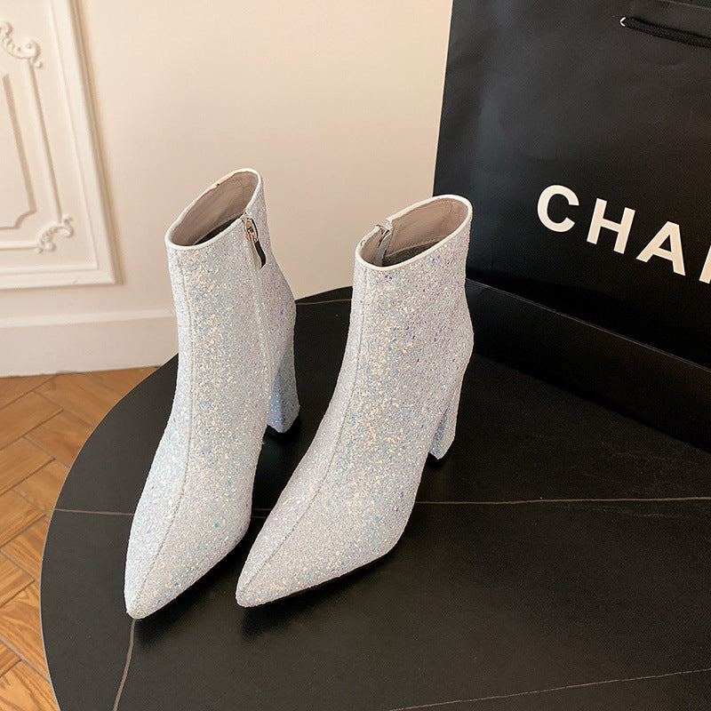 Women's Pointed Sequined Fashion Boots | Confetti Living