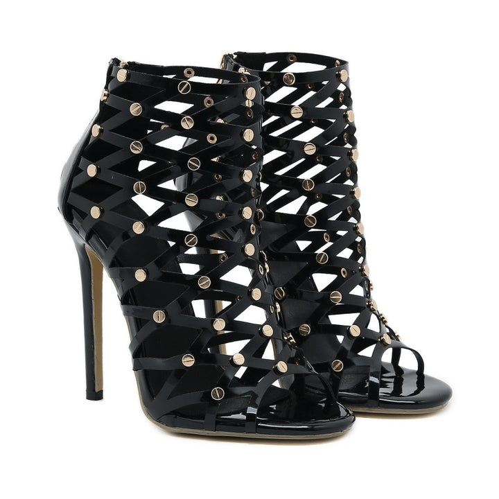 Women's Fashion Hollowed-out Sandal Boots High Heels | Confetti Living