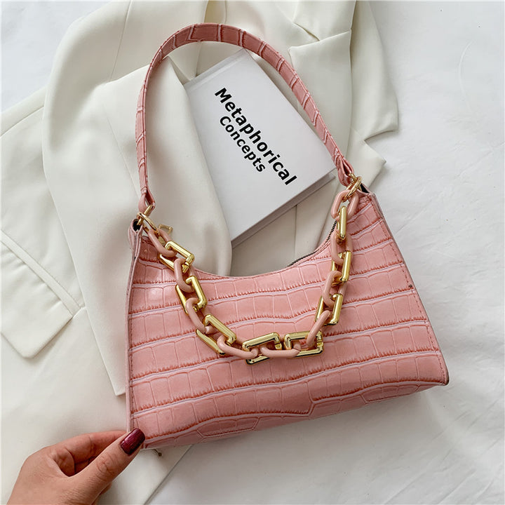 Women's Fashion Textured Shoulder Bag shown in Pink | Confetti Living