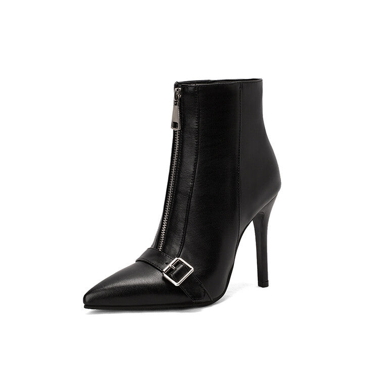 Women's Fashion High Heel Boots with Front Zipper | Confetti Living