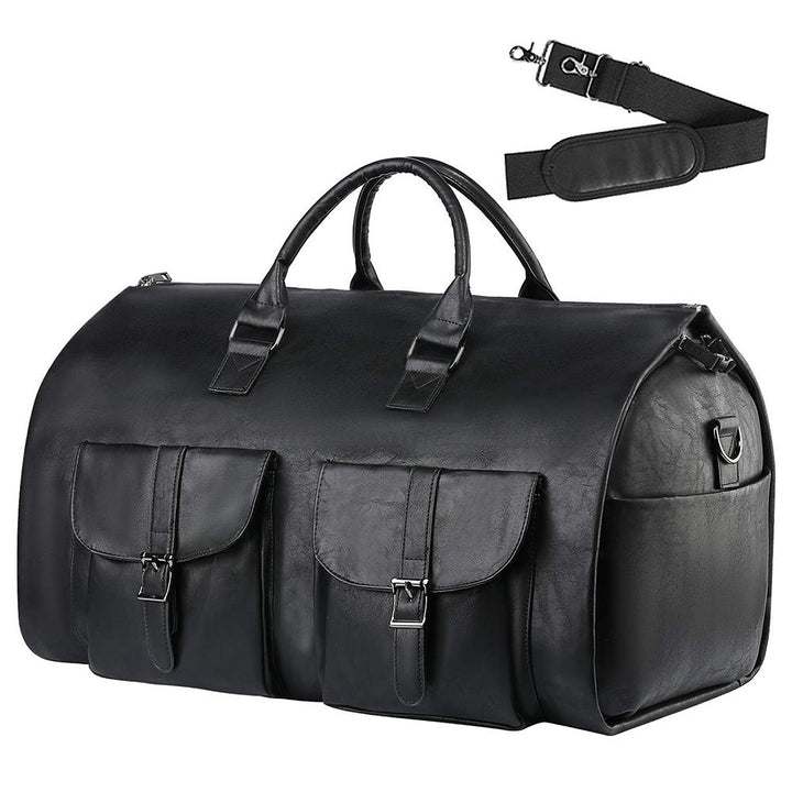 Compact Black Duffel Bag with Shoe Storage