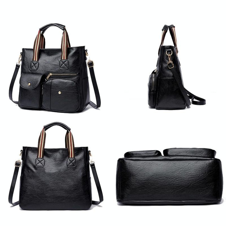 Yellow Middle-aged Mother Bag with Multi-pocket Capacity