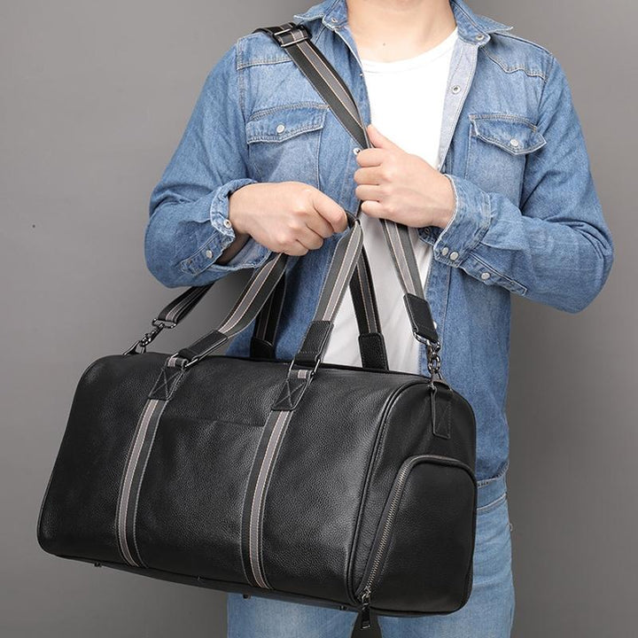 Multifunctional Back Leather Travel Bag - Large Capacity