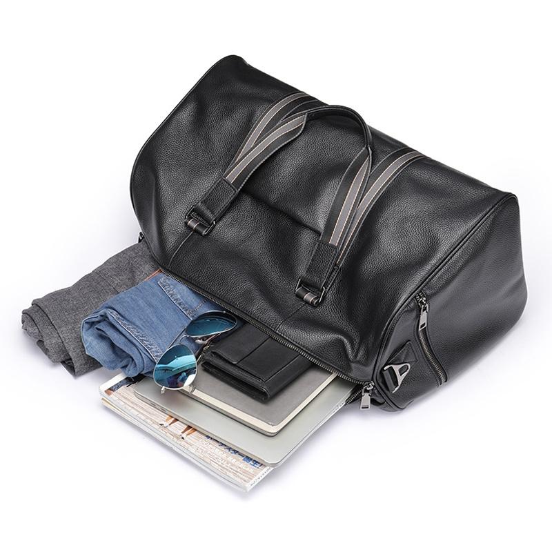Multifunctional Back Leather Travel Bag - Large Capacity