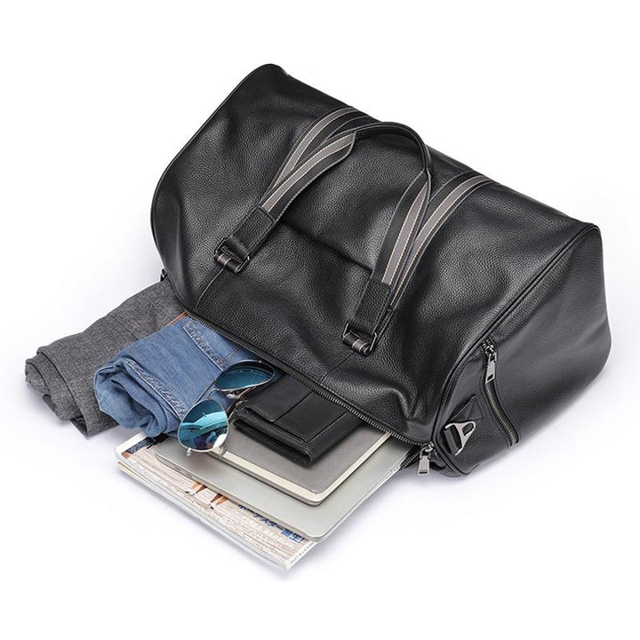 Multifunctional Back Leather Travel Bag - Large Capacity