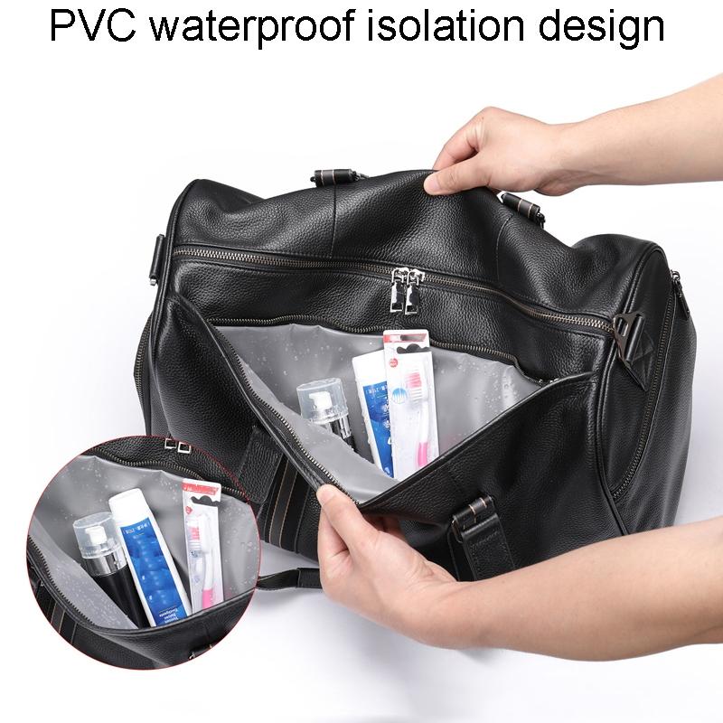 Multifunctional Back Leather Travel Bag - Large Capacity