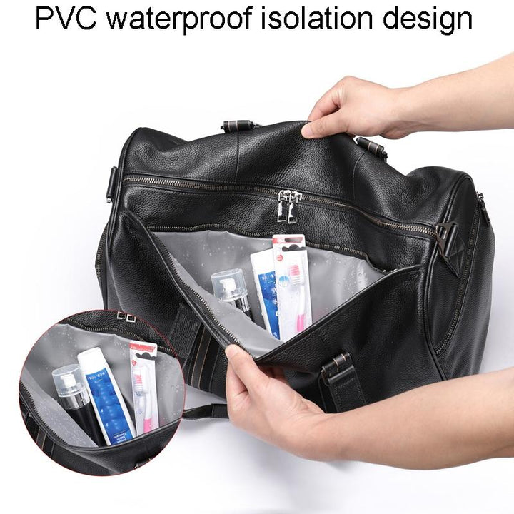 Multifunctional Back Leather Travel Bag - Large Capacity