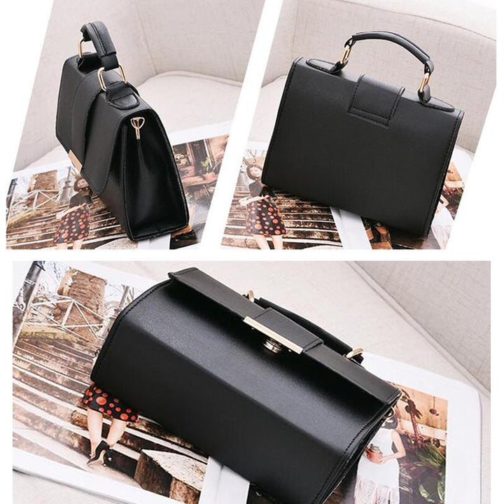Women's Small Leather Shoulder Bag - Black