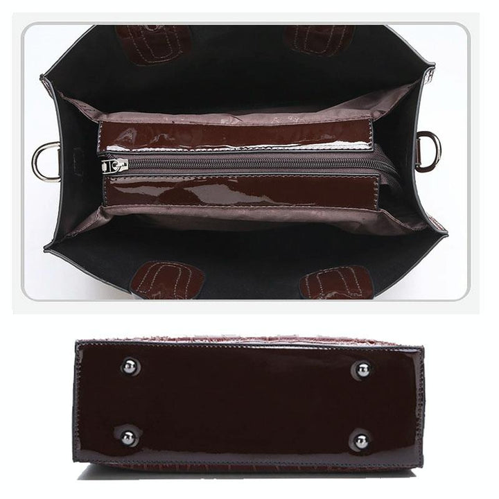 Women's Versatile Red Crocodile Pattern Shoulder Bag