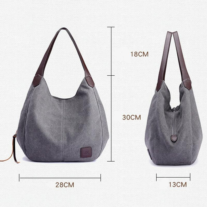 Women's Retro Art Shoulder Bag - Lake Blue