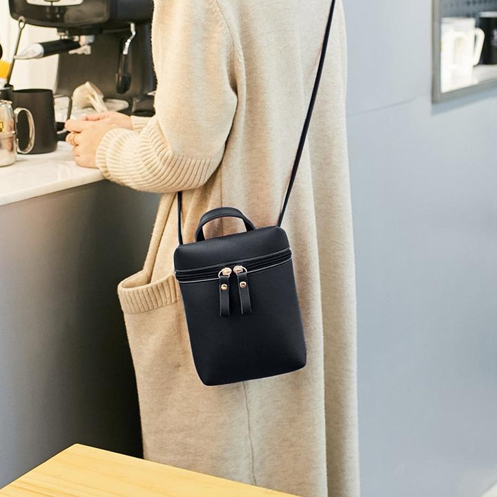 Simple Casual Shoulder Messenger Bag Small Crossbody Bucket Bag For Women - Black