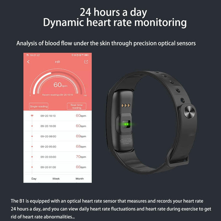 Waterproof Smart Bracelet With Colour Screen - Ip67 - Blue