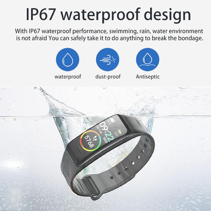 Waterproof Smart Bracelet With Colour Screen - Ip67 - Blue