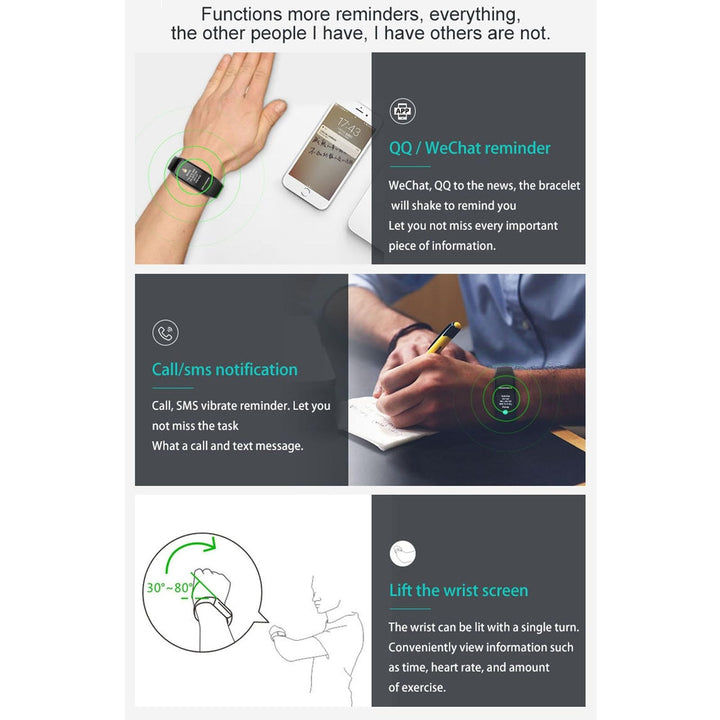 Waterproof Smart Bracelet With Colour Screen - Ip67 - Blue