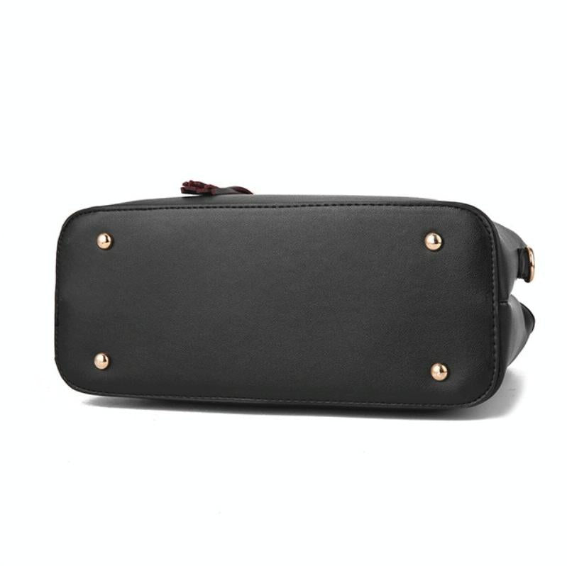 Women's Messenger Bag and Large Capacity Bag Set - Black