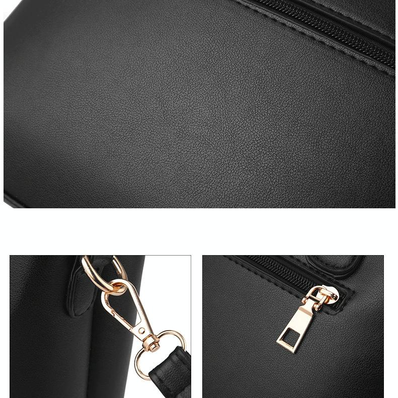 Women's Messenger Bag and Large Capacity Bag Set - Black