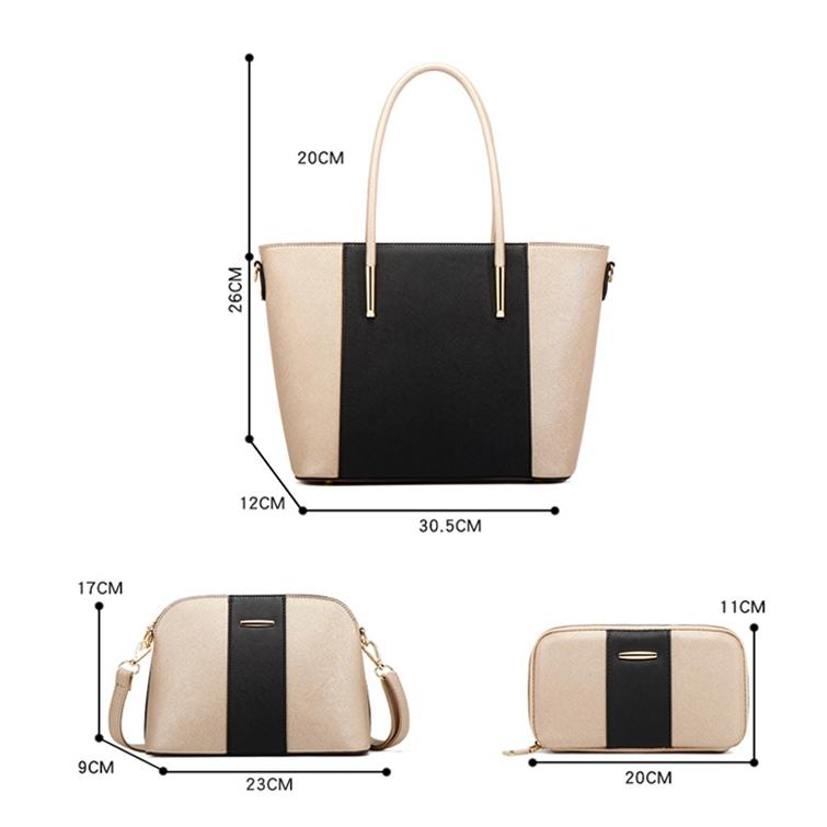 Stylish 4-in-1 Diagonal Handbag with Large Capacity - Blue Black