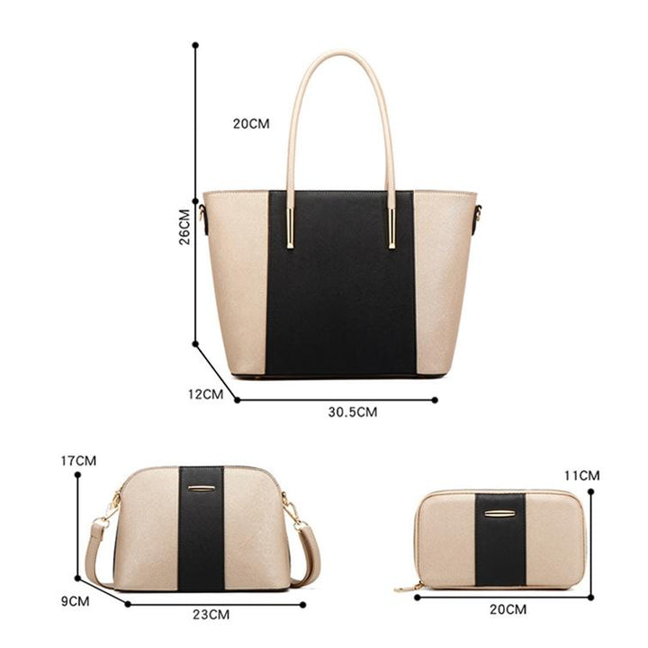 Stylish 4-in-1 Diagonal Handbag with Large Capacity - Blue Black