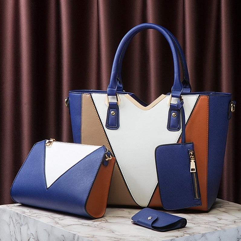 Women's Versatile Handbag Set - Navy Blue