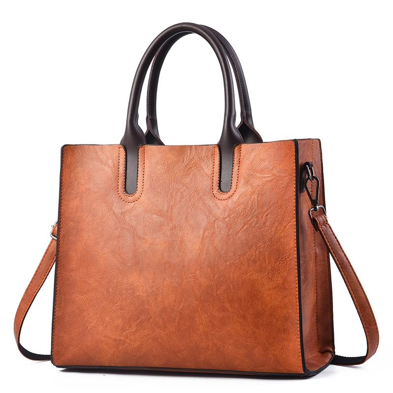 Women's Retro Square Khaki Handbag