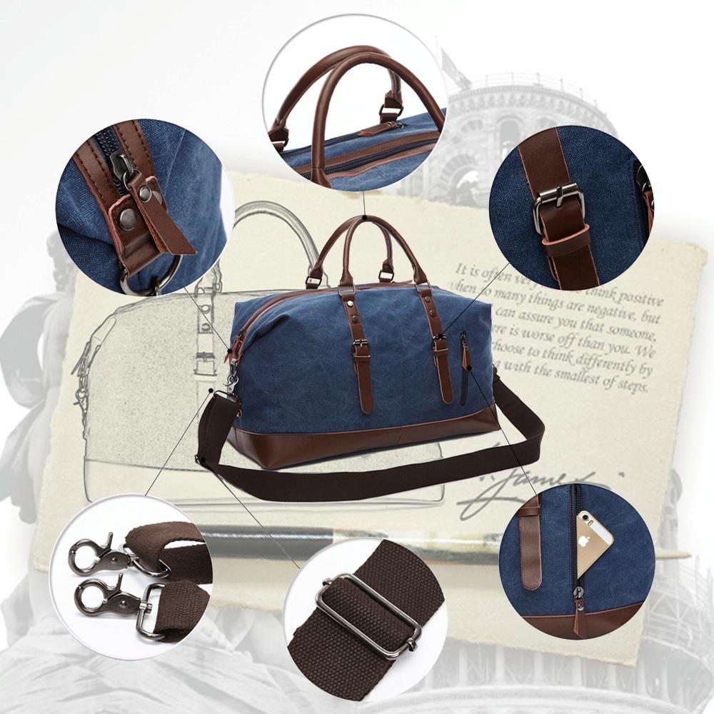 Men's Leather Duffel Bag - Coffee