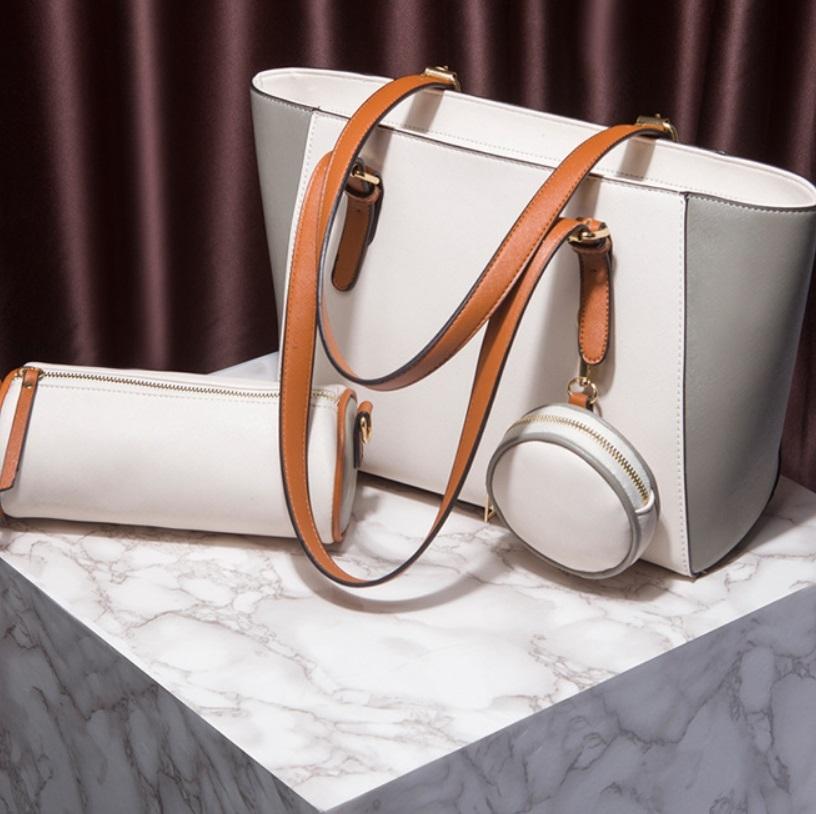 Women's Large Capacity 3-in-1 Fashion Handbag - Brown