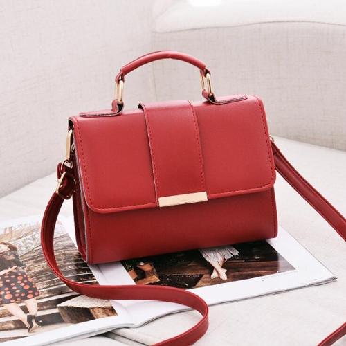 Women's Small Leather Shoulder Bag - Red