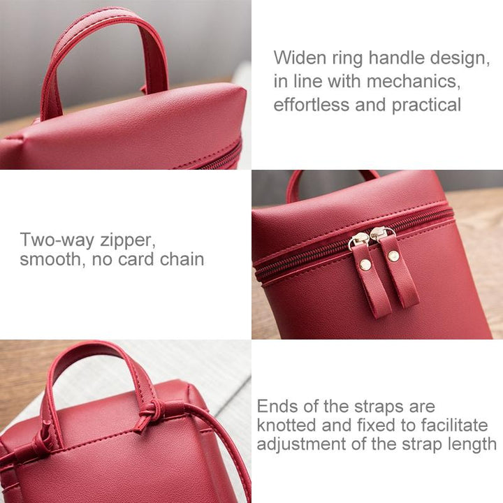 Simple Casual Shoulder Messenger Bag Small Crossbody Bucket Bag For Women - Pink