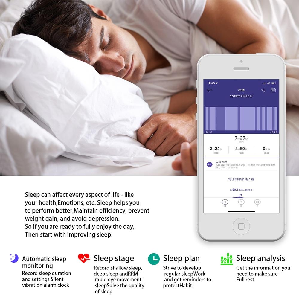 Smart Bracelet With Heart Rate Monitor And Call Reminder - Waterproof - Blue