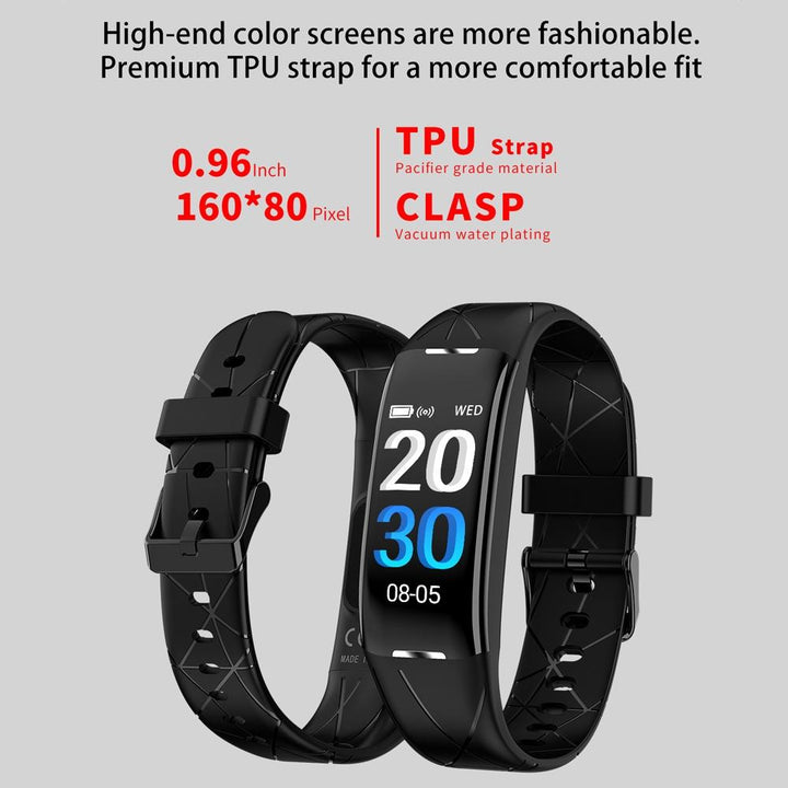 Smart Bracelet With Heart Rate Monitor And Call Reminder - Waterproof - Blue