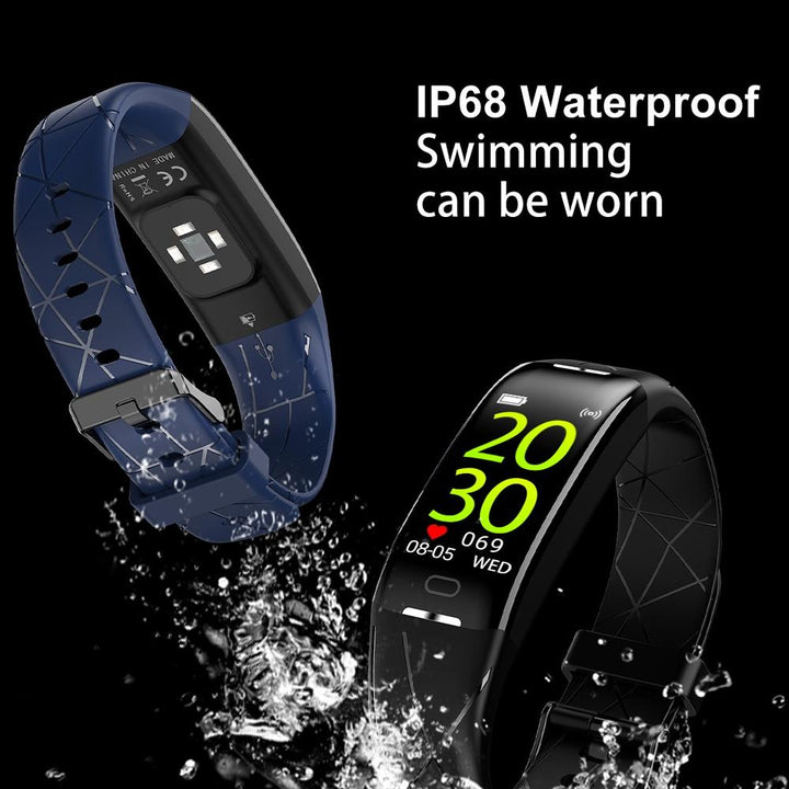 Smart Bracelet With Heart Rate Monitor And Call Reminder - Waterproof - Blue