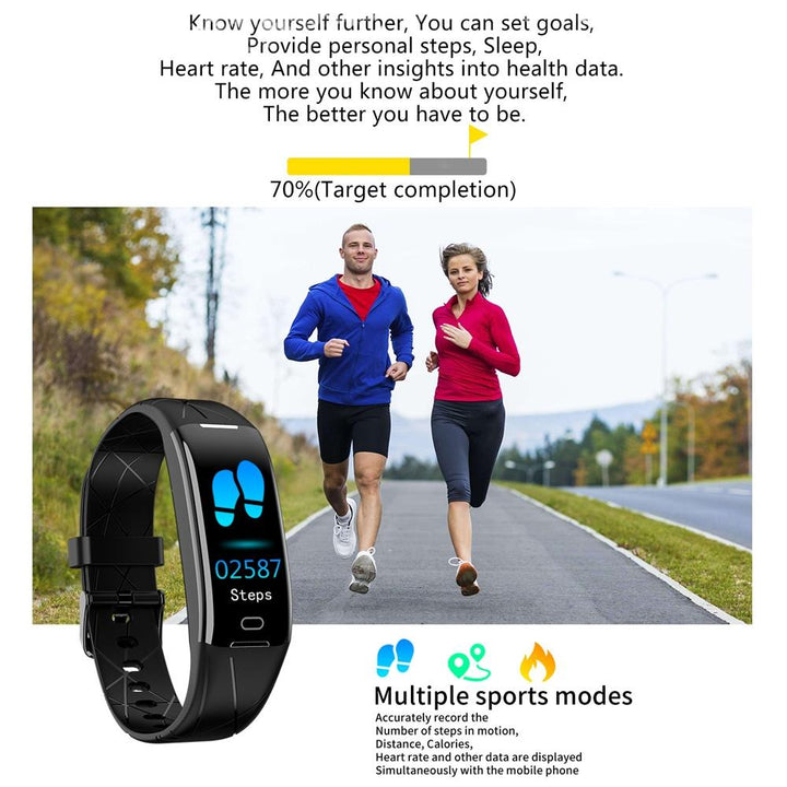 Smart Bracelet With Heart Rate Monitor And Call Reminder - Waterproof - Blue