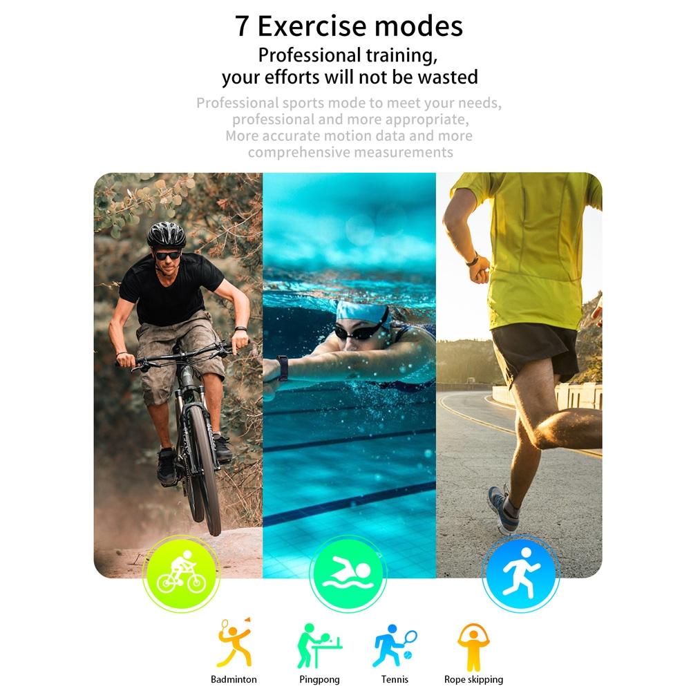 Smart Bracelet With Heart Rate Monitor And Call Reminder - Waterproof - Blue