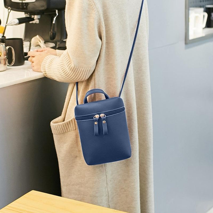 Simple Casual Shoulder Messenger Bag Small Crossbody Bucket Bag For Women - Blue
