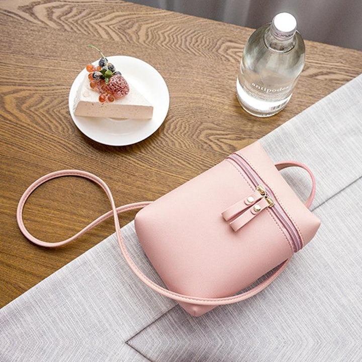 Simple Casual Shoulder Messenger Bag Small Crossbody Bucket Bag For Women - Red