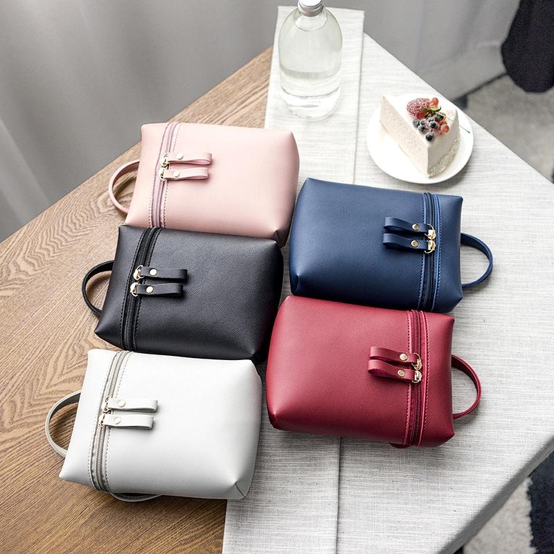 Simple Casual Shoulder Messenger Bag Small Crossbody Bucket Bag For Women - Red