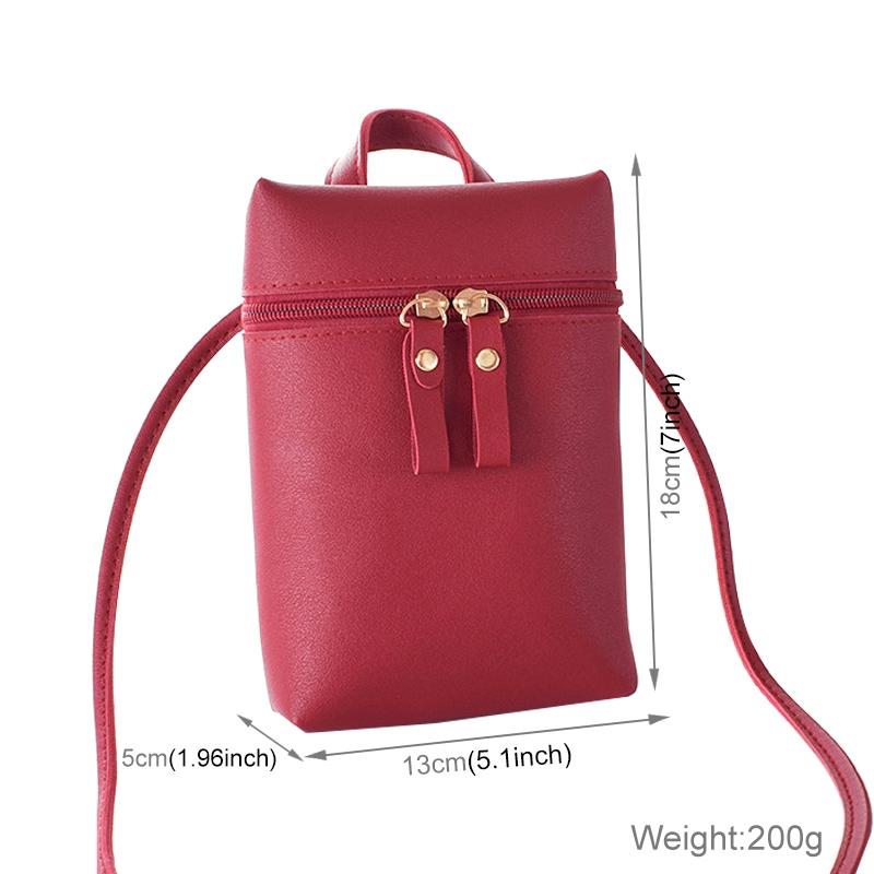 Simple Casual Shoulder Messenger Bag Small Crossbody Bucket Bag For Women - Red