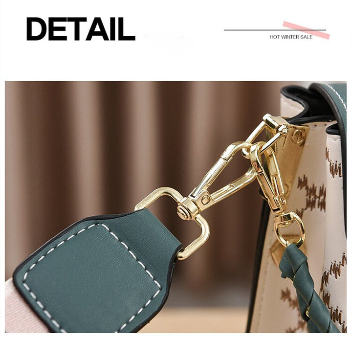 White Stylish Korean Minimalist Crossbody Bag - Elegant Small Square Shoulder Bag with Phone Pocket