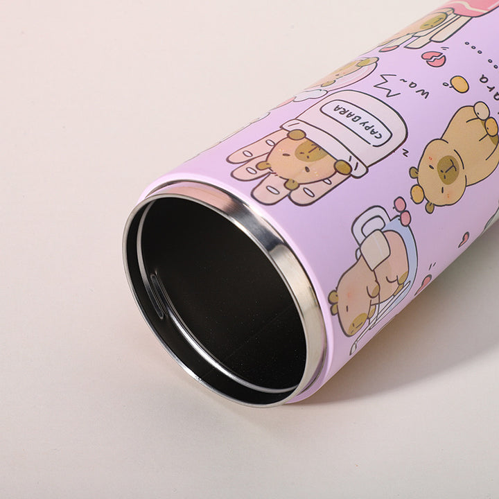 304 Stainless Steel Insulated Tumbler,Cartoon Design Portable Straw Cup for Home and Office(Lake blue)