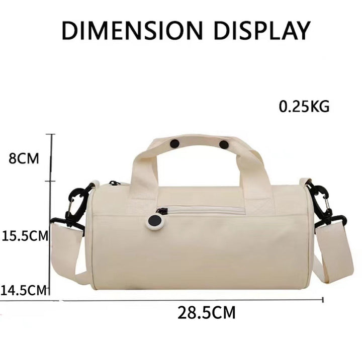 Waterproof Oxford Cylindrical Travel Bag - Large Capacity Handbag with Shoulder Strap(Black)