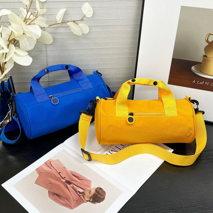 Waterproof Oxford Cylindrical Travel Bag - Large Capacity Handbag with Shoulder Strap(Orange)