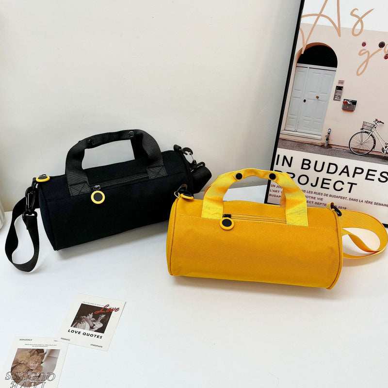 Waterproof Oxford Cylindrical Travel Bag - Large Capacity Handbag with Shoulder Strap(Orange)