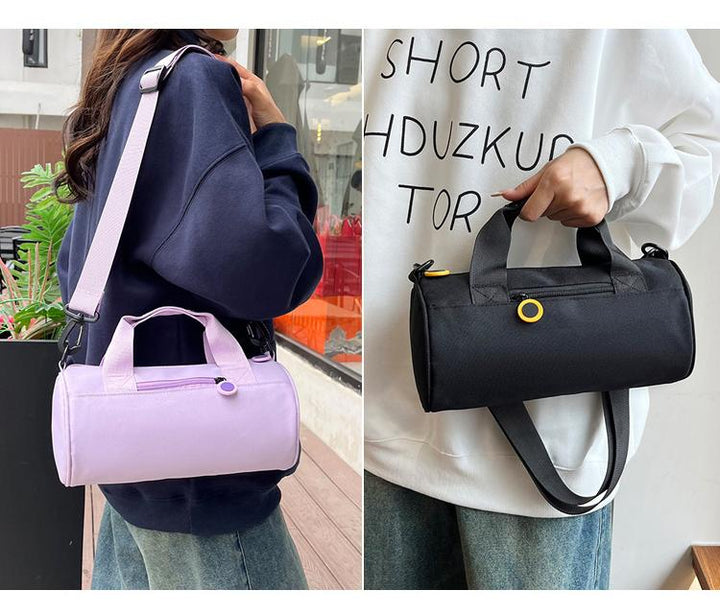 Waterproof Oxford Cylindrical Travel Bag - Large Capacity Handbag with Shoulder Strap(Orange)