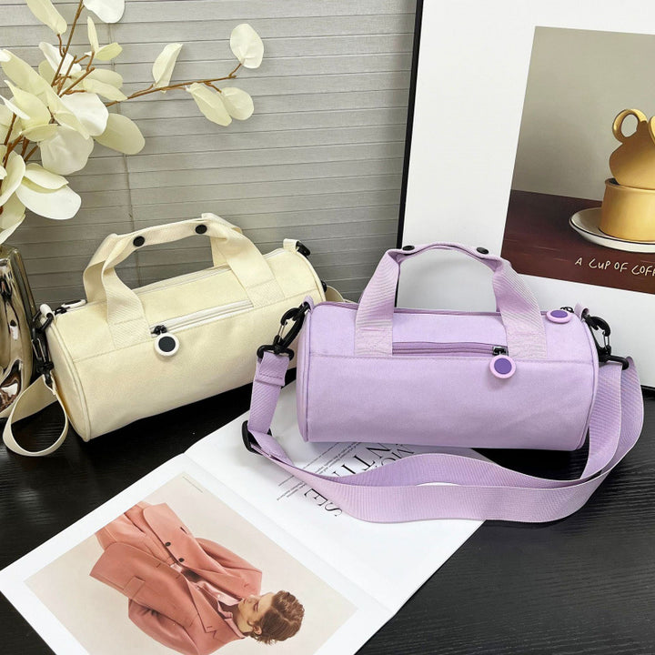 Waterproof Oxford Cylindrical Travel Bag - Large Capacity Handbag with Shoulder Strap(Blue)