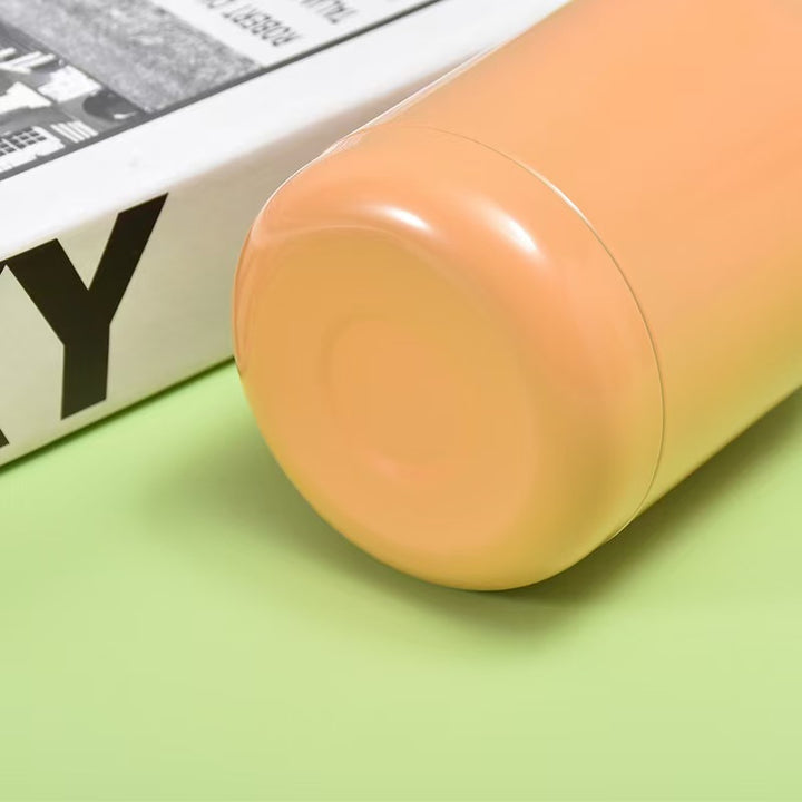 Good Luck" Mini Stainless Steel Thermos Flask - 350ml Leakproof Insulated Bottle with Pop-Up Lid & Strap(pink)"