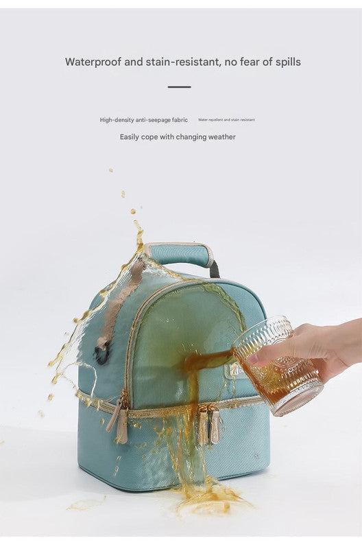 Versatile Insulated Breast Milk Cooler & Lunch Backpack - Waterproof, Multi-Carry Options(Pure black)