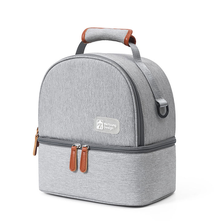 Versatile Insulated Breast Milk Cooler & Lunch Backpack - Waterproof, Multi-Carry Options(Pure gray)