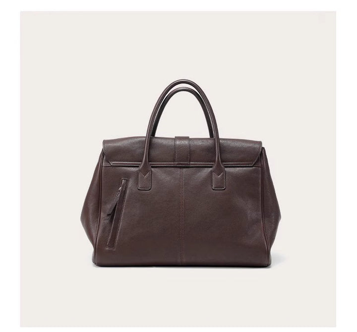 Size XL Black Elegant Women's Leather Briefcase Tote - Vintage Style Large Capacity Commuter Handbag - Premium Cowhide Leather